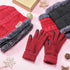 Winter Beanie Hat, Neck Warmer, Touchscreen Gloves Set, Fleece Knitted Caps, Circle Loop Scarf for Men Women