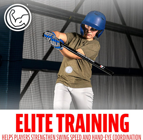 Franklin Sports MLB Baseball Training Bat + Balls, Thin Stick Training Bat for Hitting Practice, 30"