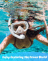 Snorkeling Gear for Adults, 180° Panoramic View Snorkel Mask Set with Food-Grade Silicone Anti-Fog