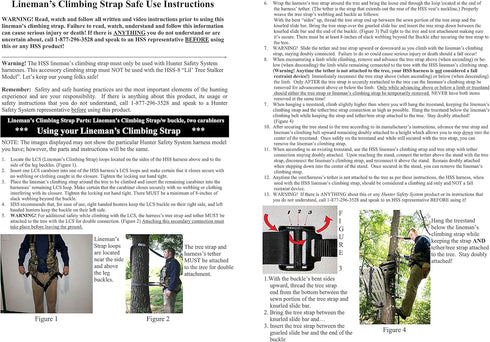 Hunter Safety System Lineman's Climbing Strap, Comfortable Durable Hunting Gear