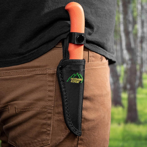 OUTDOOR EDGE Zip Blade, 4.0" Fixed Blade Hunting Knife for Skinning and Gutting, Includes Black Nylon Sheath
