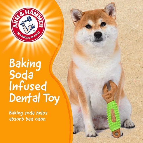 Arm & Hammer Wood Blend Wrench Chew Toy for Dogs, Compressed Wood Dog Chew Toys with Baking Soda, 8 Inch