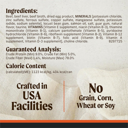 (Pack 12) 12.7 oz. Merrick Grain Free Premium And Natural Canned Dog Food, Soft And Healthy Wet Recipe, Real Texas Beef