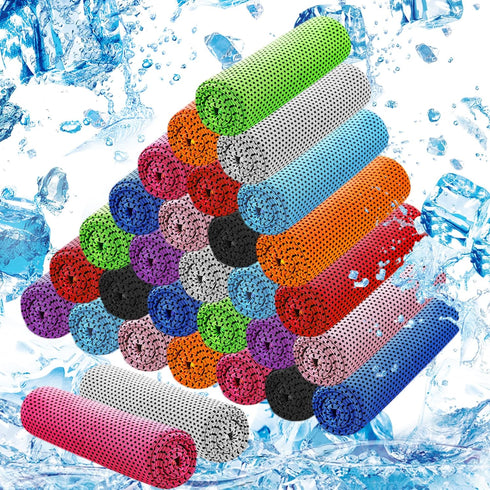 30Pack Cooling Towels for Neck and Face (40"x12"), Ice Microfiber Cooling Towels