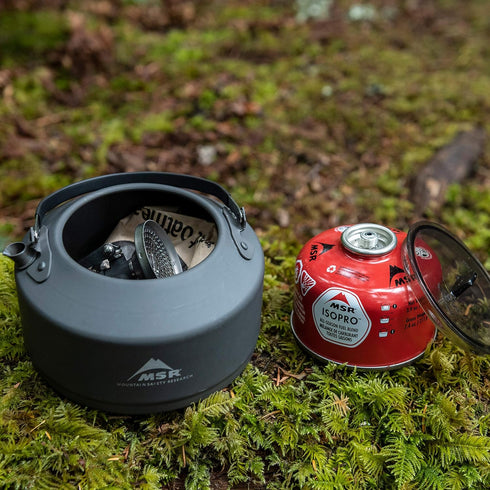 1L Lightweight Black Camping Teapot - Hard-Anodized Aluminum