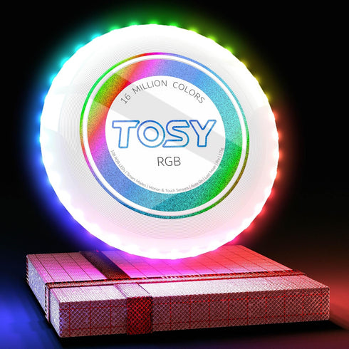 TOSY Flying Disc - 16 Million Color RGB Frisbee, 36 or 360 LEDs, Rechargeable, Smart Modes, Fun Gift for