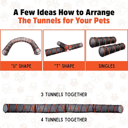 Hide N Side Kids Play Tunnels, Indoor Outdoor Crawl through Tunnel for Kids Dog Toddler Babies Children, Pop up Tunnel
