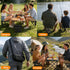 Haenaeg 3 3-in-1 Portable Folding Camping Stool with Side Pockets, Lightweight Foldable Camping Stool with Whistle