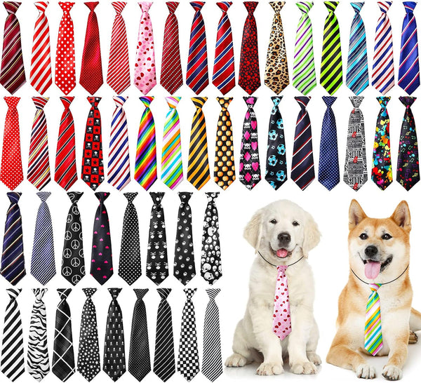 Reginary 30 pcs Mix Adjustable Dog Neck Ties for Medium Large Dogs, Grooming Ties for Daily Wearing, Christmas Holiday
