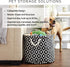 Bone Dry Pet Storage Collection, Striped Paw Patch Bin, Small Round, Black