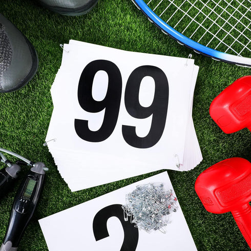 6 7.5 Inch Running Bib Numbers with Safety Pins for Marathon Sports Competition Events Tearproof Waterproof, x
