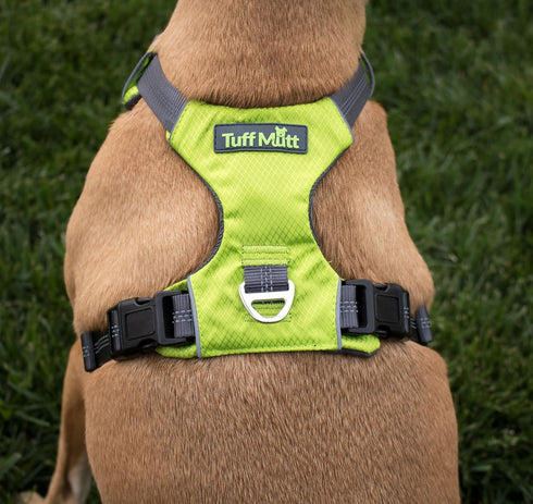 Tuff Mutt Dog Harness for Medium & Large Breeds, Easy On Easy Off with No Pull Front Chest Clip