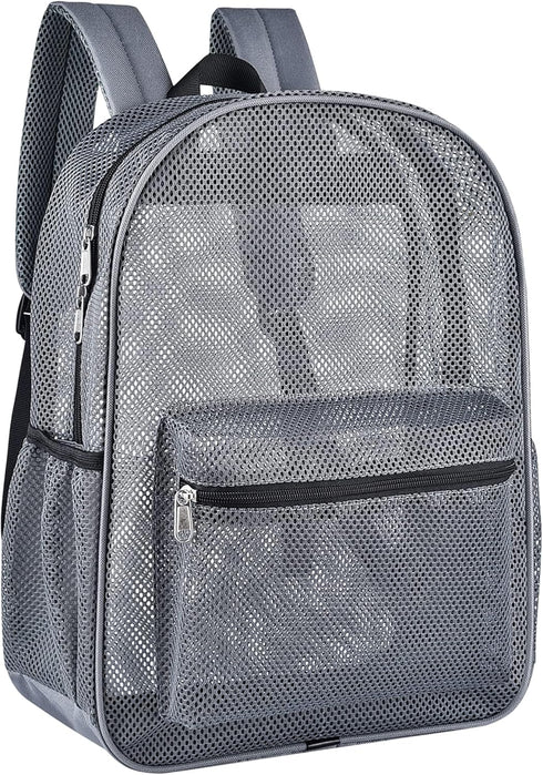 Paxiland Mesh Backpack, Lightweight See Through Backpack for Commuting, Swimming, Travel, Beach Outdoor Sports - Grey