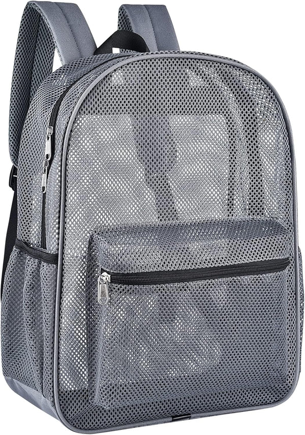 Paxiland Mesh Backpack, Lightweight See Through Backpack for Commuting, Swimming, Travel, Beach Outdoor Sports - Grey