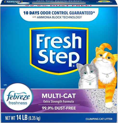 Fresh Step Clumping Cat Litter, Multi-Cat Odor Control, 14 lbs