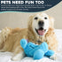 Flourish Pets 3 in 1 Dog Chew Toys for Aggressive Chewers | Non-Toxic BPA Free Double Stitched Soft Fabric Exterior Dog Toys | Long-lasting Dog Plush Toys – Small, Blue Monster