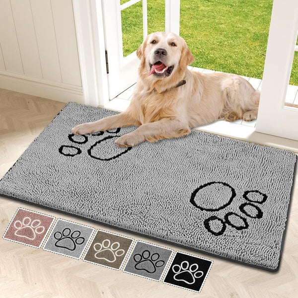 Bcoimo Super Absorbent Dog Door Mat, 48"*30" Anti Slip Mat for Muddy