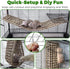 30x7inch Hammock Rat Climbing Toys for Cage, Chewable Natural Seagrass Mat with Metal Hooks, Soft Fall Breakers