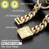 Jewelry Kingdom Gold Dog Martingale Collar Metal Chain with Design Secure Buckle Dog Tag, 18K Cuban Link 15MM (Strong