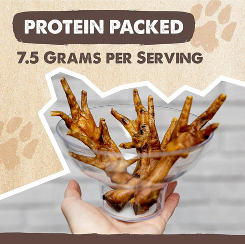 Mighty Paw Naturals Chicken Feet Dog Treats (30 Pack) | 100% Natural Dehydrated Chicken Feet for Dogs