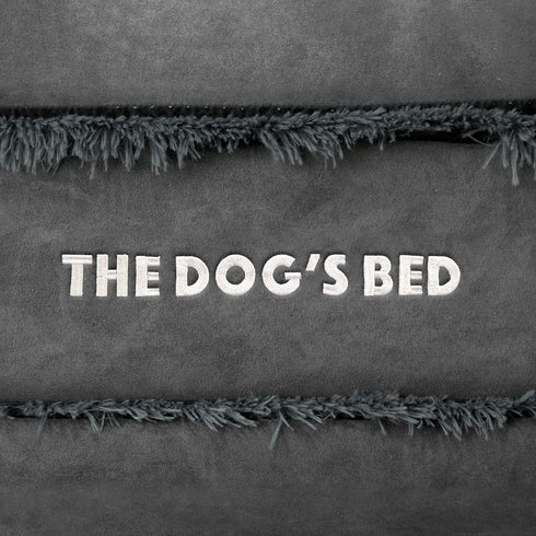 Replacement Outer Cover ONLY for The Dog's Bed, Washable Plush Fabric, Medium 34” x 22” x 4” (Grey Fur)