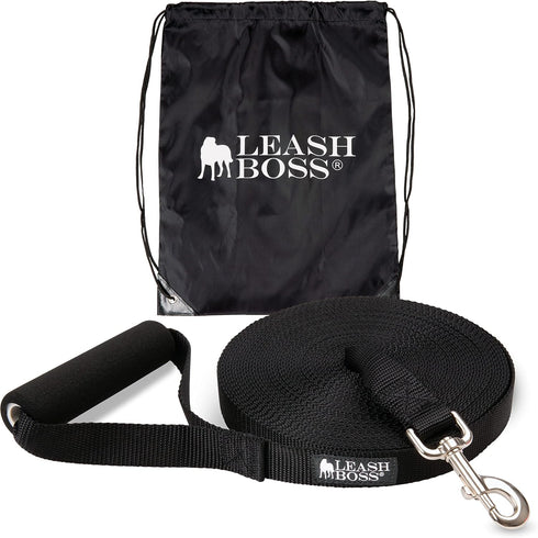 Leashboss Extra Long Dog Leash - 50 Foot Long Lead for Dog Training and Recall Outside
