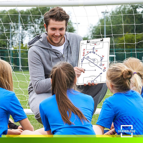 Scribbledo Soccer Dry Erase Coaching Board - 15"x9" Whiteboard for Coaches, Perfect Soccer Coaching Equipment Gift
