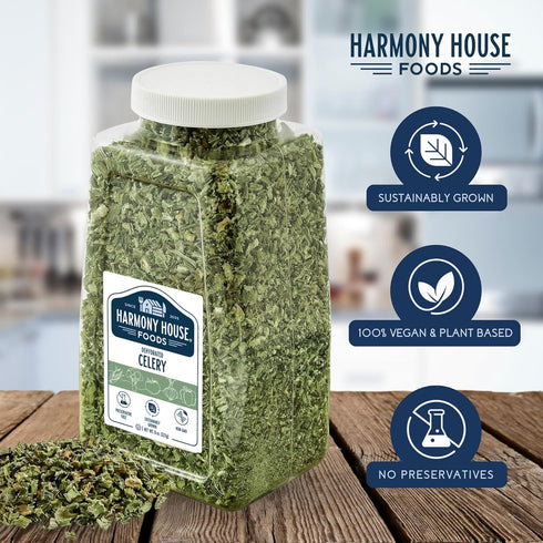 (8 oz, Harmony House Dehydrated Celery, Crosscut Dried Vegetables For Cooking, Camping, Emergency Supply and More Jar)