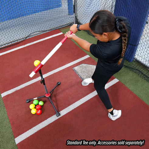 PowerNet Corbin Carroll Baseball Softball Batting Tee - Adjustable Height 27.5" - 44", Portable Collapsible Hitting