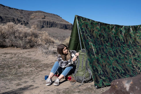 Stansport Rip Stop Tarp, 6' x 8', Green Camo