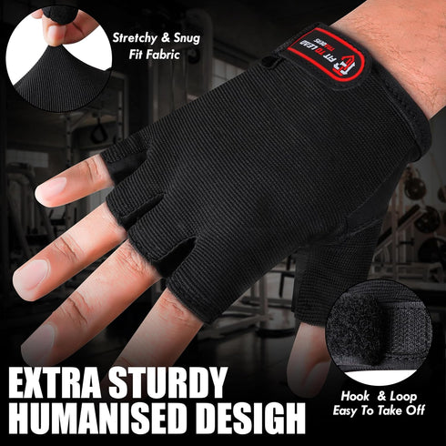 FIT TO LEAD TRADERS Weightlifting Gym Gloves Workout Gloves for Men & Women with Wrist Support, Non-Slip Palm