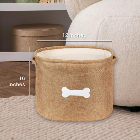 Park Life Designs Dog Toy Basket, Stylish Storage Solution for Pets Including Cats, Puppies, Kittens | Capri, Tan,