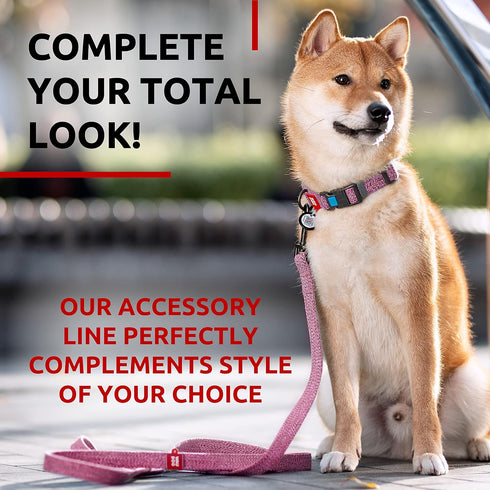 WAUDOG 6 Ft / 10 Ft Recycled Cotton Dog Leash - Eco-Friendly Reflective Collar for Small Medium Large Dogs