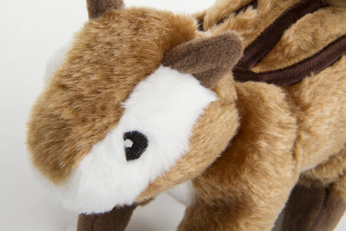 goDog Wildlife Chipmunk Squeaky Plush Dog Toy, Large, Chew Guard Technology, Brown