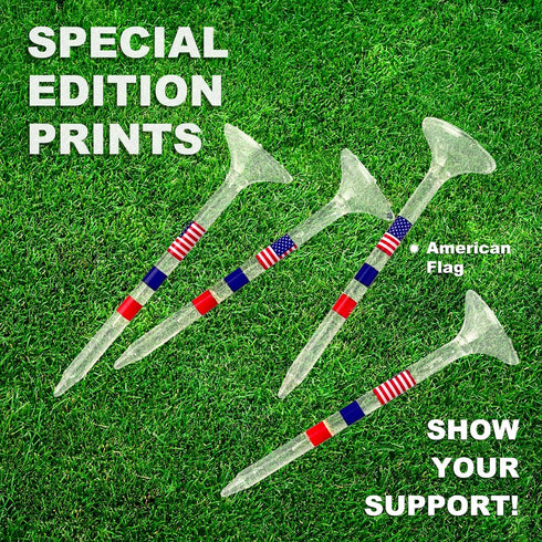 Premium Golf Tees, 3 1/4'' Unbreakable Transparent Plastic, 50 Count, Reduces Friction & Side Spin