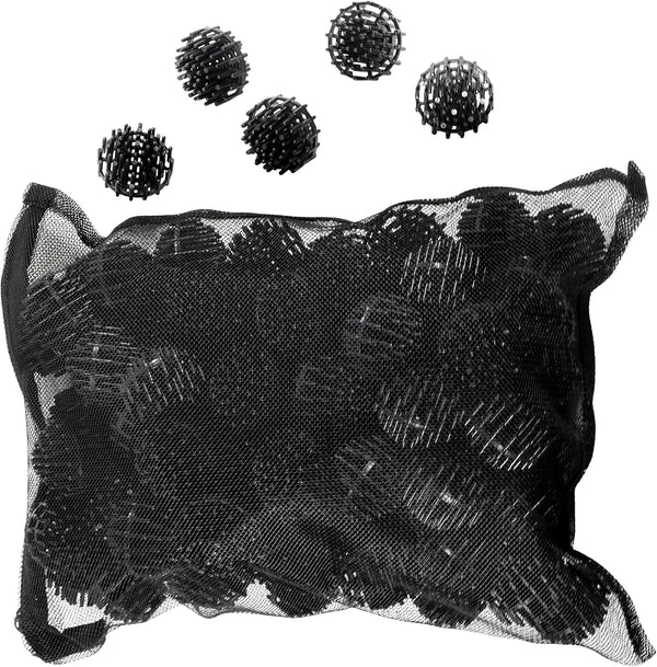 HQRP 100 pcs Bio Balls Filter Media 1.5 Inch, Large Bio Ball for Aquarium, Pond, Waterfall Filter Media in Mesh Bag