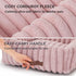 Bedsure Cute Dog Bed for Large Dogs - Washable Furry Puppy Beds, Orthopedic Corduroy Fleece, 36x27x8inches, Blush Pink