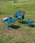 iClimb Ultralight Compact Camping Folding Beach Chair with Anti-Sinking Large Feet and Back Support Webbing (Blue