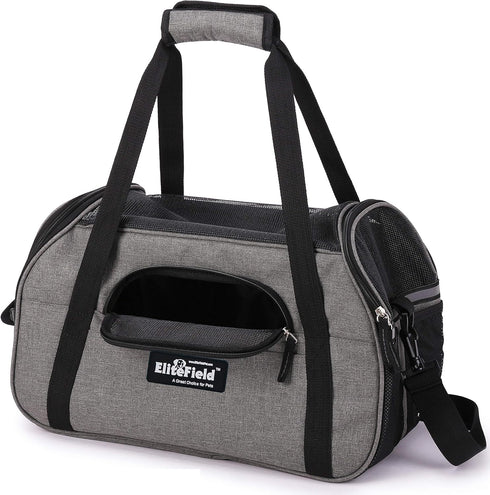 EliteField Soft Sided Pet Carrier, Airline Approved, Large: 19" L x 10" W x 13" H, Charcoal Gray
