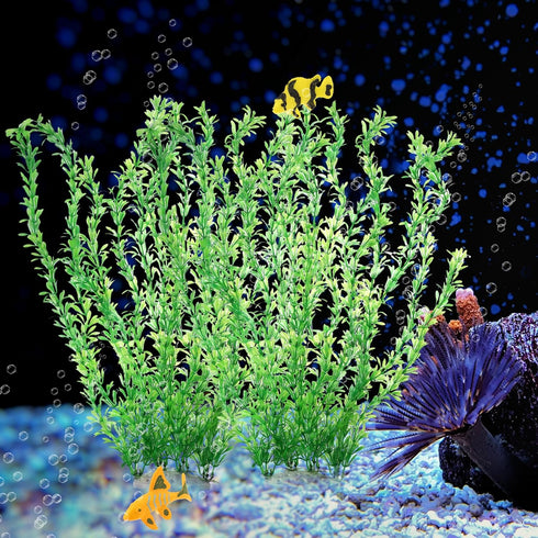Large Plastic Aquarium Plants, Tall 20.47" Green Decor, Big Aquarium Plants for Fish Tanks (2pcs)