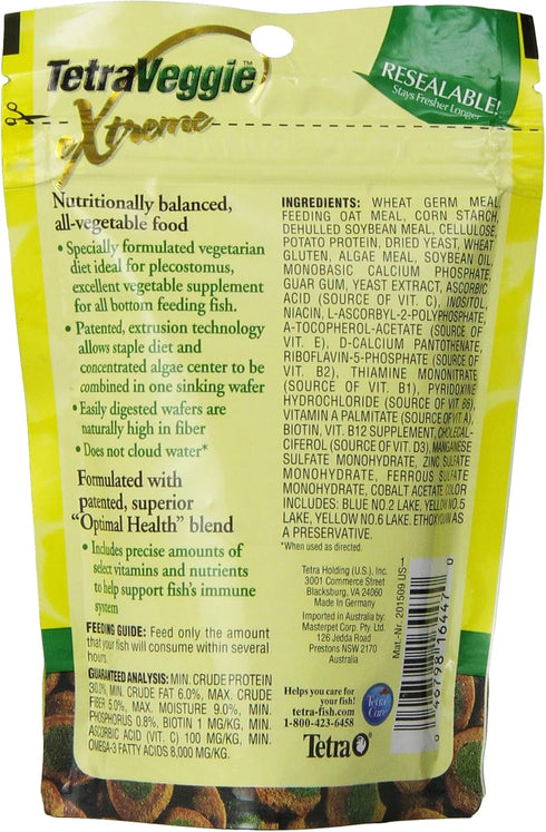 Tetra PRO PlecoWafers, 2.12 Ounces, Nutritionally Balanced Vegetarian Fish Food, Model 16447