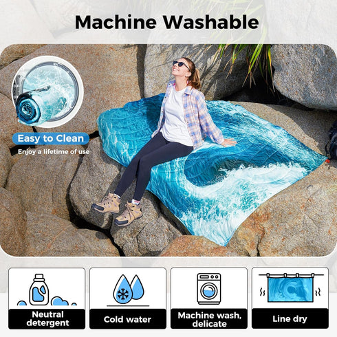 KingCamp Lightweight Camping Blanket, Down Alternative Puffy Printed Quilt, Portable for Travel, Picnic, Hiking, 79" x