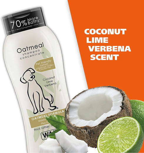 Wahl USA Pet Shampoo for Dogs - Dry Skin & Itch Relief Oatmeal Formula with Coconut Lime Verbena, 24 Oz