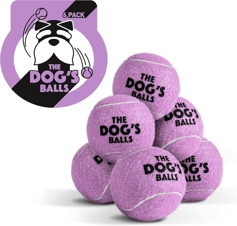 The Little Dog's Balls, Dog Tennis Balls, 6-Pack Lilac, 1.9 Inches Diameter, Strong Dog & Puppy Ball for Training,