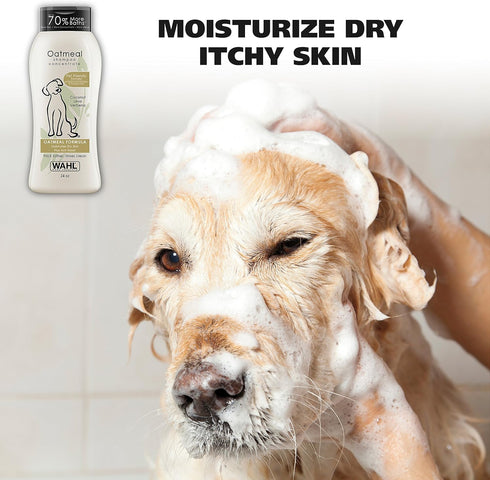 Wahl USA Pet Shampoo for Dogs - Dry Skin & Itch Relief Oatmeal Formula with Coconut Lime Verbena, 24 Oz