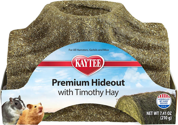 Kaytee Premium Timothy Treat Hideout for Small Pet Hamsters, Gerbils, and Mice