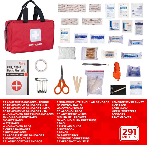 First Aid Kit – 291 Pieces of Hospital Grade Medical Supplies for Emergency Situations
