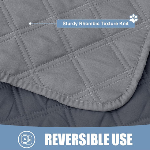smiry Waterproof Dog Blanket - Reversible Bed Cover, Soft Washable Couch Protector for Dogs, 68"x82", Grey/Dark Grey