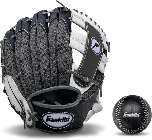 Franklin Sports Kids Baseball Glove + Ball Sets, Meshtek Youth Teeball Gloves, Left + Right Hand