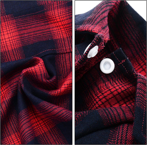 Koneseve Dog Shirt, Pet Plaid T-Shirt for Small Dog Cat Puppy, Cozy Halloween, Christmas Costumes (Red; XL/Extra Large)